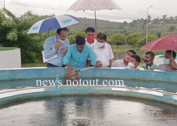 ಸಚಿವ ಅಂಗಾರ ಹಾರಂಗಿ ಅಣೆಕಟ್ಟಿನ ಬಳಿಯಿರುವ ಮೀನುಪಾಲನಾ ಕೇಂದ್ರಕ್ಕೆ ಭೇಟಿ