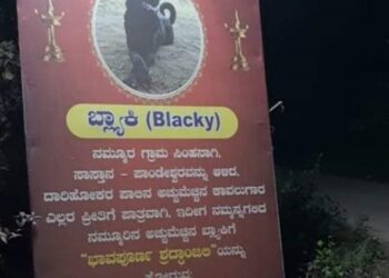 ಬೀದಿ ನಾಯಿಗೆ ಭಾವಪೂರ್ಣ ಶ್ರದ್ಧಾಂಜಲಿ ಅರ್ಪಿಸಿದ ಅಭಿಮಾನಿ ಸಂಘ, ಫ್ಲೆಕ್ಸ್ ವೈರಲ್