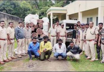ಬೀಟೆ ಮರ ಸಾಗಿಸುತ್ತಿದ್ದವರು ಮಾಲು ಸಹಿತ ಅಂದರ್
