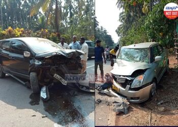 ಪೆರಾಜೆ:ಕಾರುಗಳೆರಡರ ನಡುವೆ ಭೀಕರ ಅಪಘಾತ,ಗಾಯಾಳುಗಳು ಸುಳ್ಯ ಆಸ್ಪತ್ರೆಗೆ ದಾಖಲು