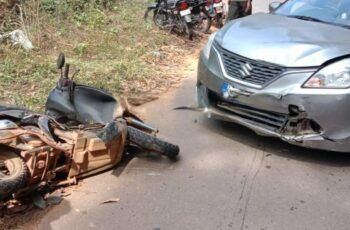 ಸುಳ್ಯ: ಕಾರು-ಸ್ಕೂಟಿ ಡಿಕ್ಕಿ , ಸ್ಕೂಟಿ ಸವಾರನಿಗೆ ಗಾಯ, ಆಸ್ಪತ್ರೆಗೆ ದಾಖಲು