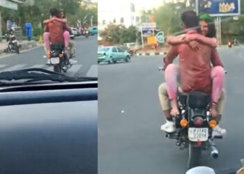 ಹೋಳಿ ಹಬ್ಬದ ಬಣ್ಣದೋಕುಳಿಯ ಜೊತೆ ಪ್ರೇಮಿಗಳ ಹುಚ್ಚಾಟ! ಇಲ್ಲಿದೆ ವೈರಲ್ ವಿಡಿಯೋ